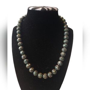 Sterling silver 925 Ross Simons Mosaic Abaloni Shell Beaded Necklace 17"-20"